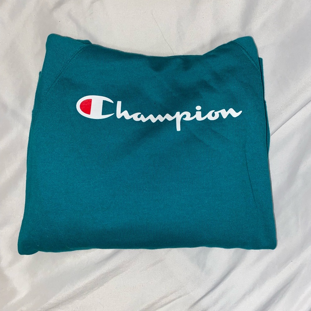 Women’s Turquoise Champion Hoodie, Size Medium